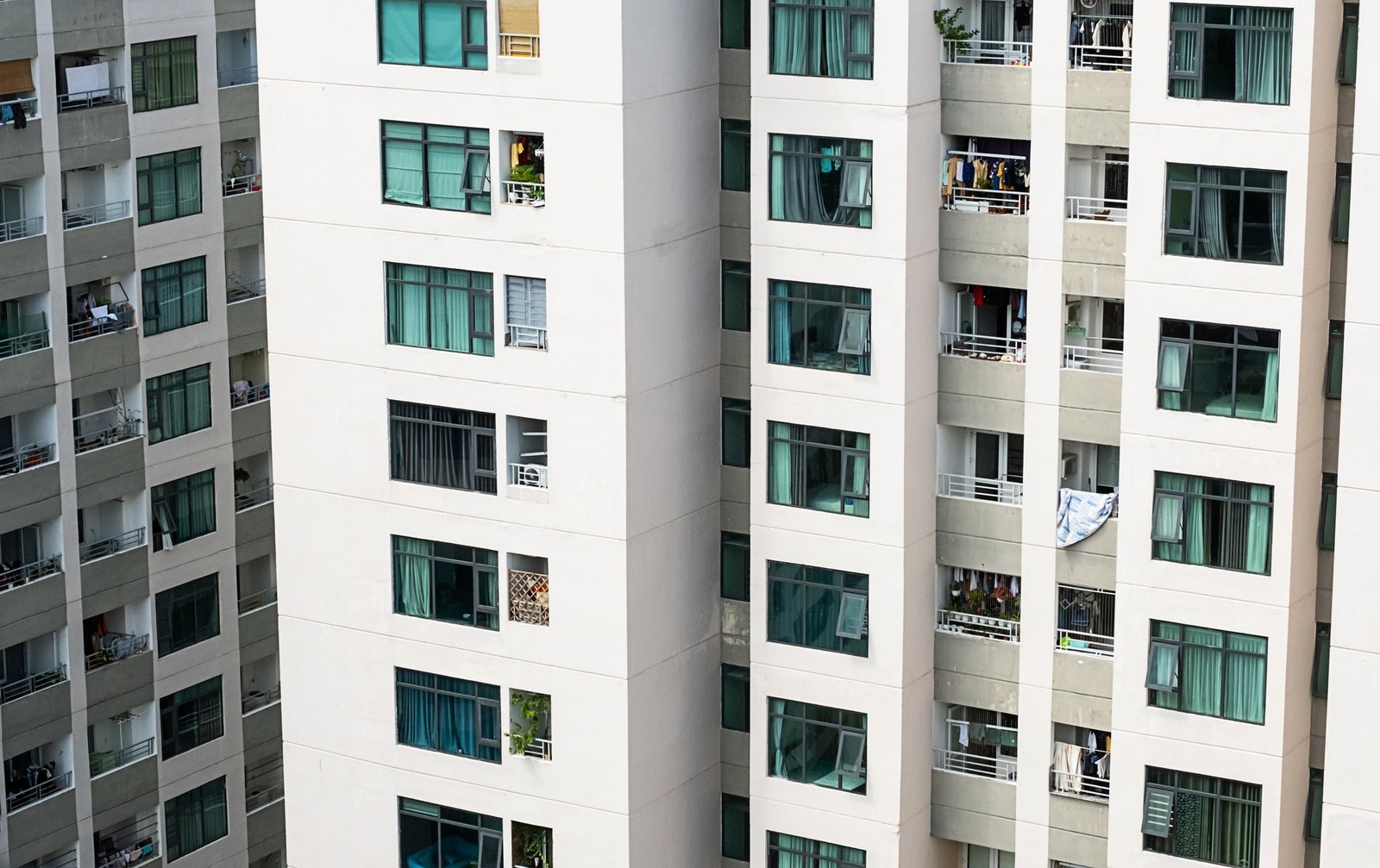 Residential building facade. Apartment building.