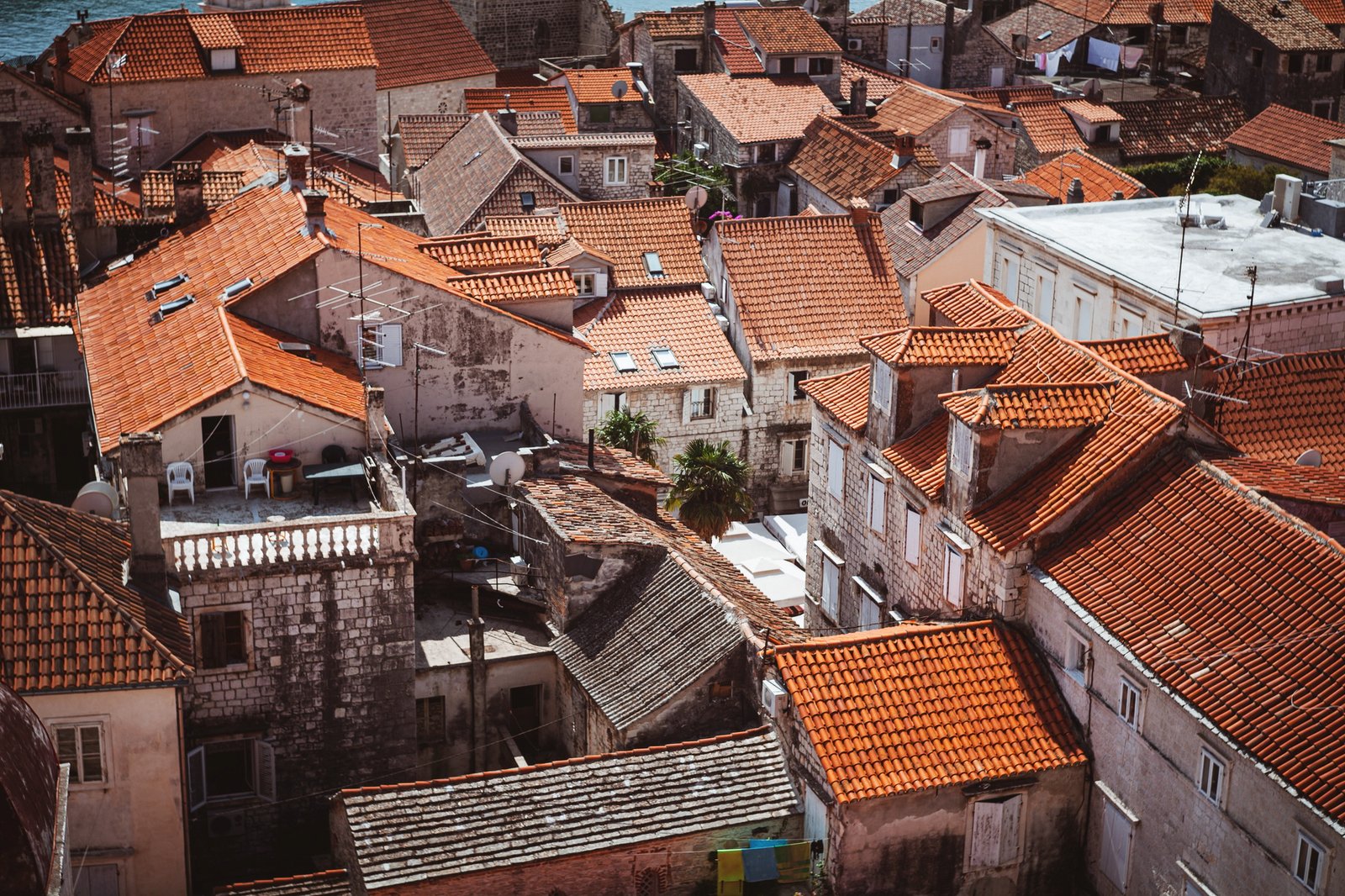 Tiled roofs of houses in the Split